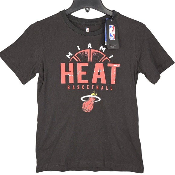 Miami Heat Youth Medium 10/12 T-Shirt NBA Basketball Tee Black Boys Kids New - Picture 2 of 8